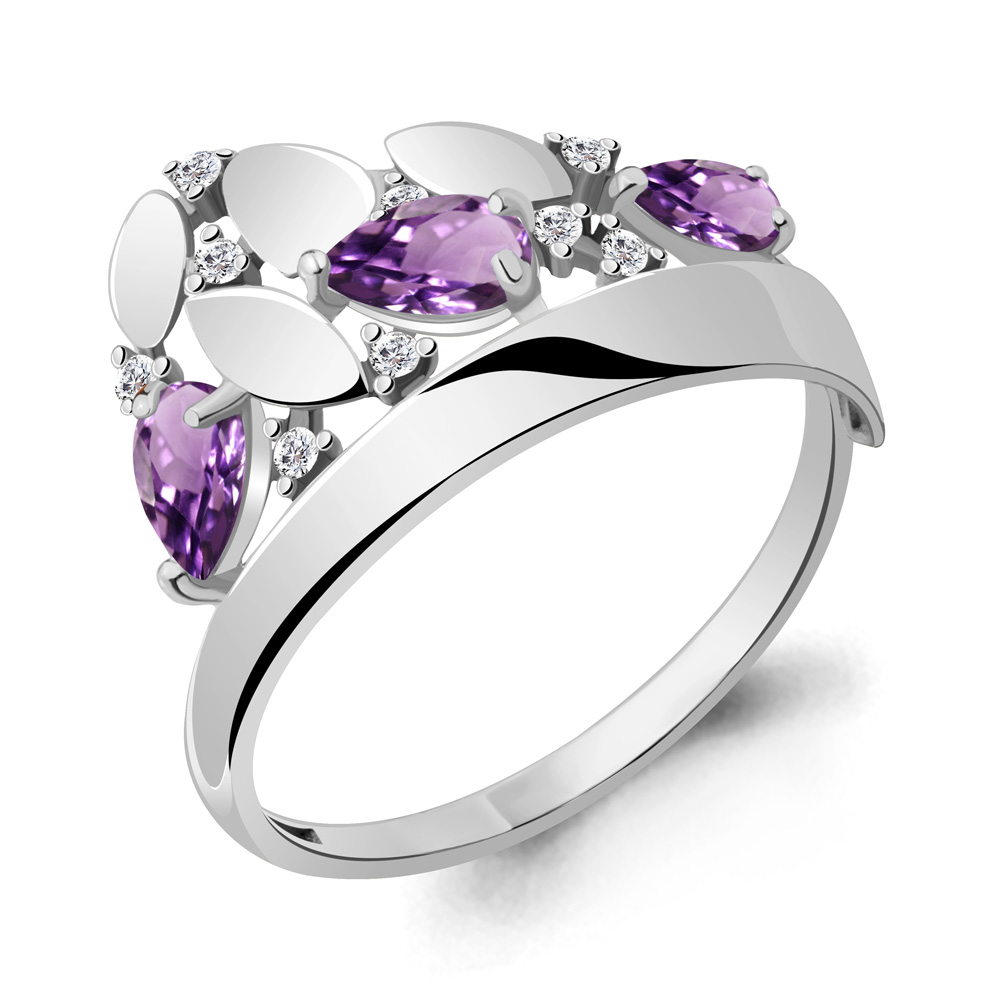 

Кольцо из серебра с аметистом р.  Aquamarine 6934804А_925_р, 6934804А_925_р