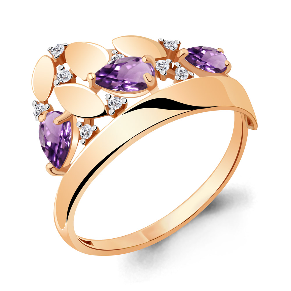 

Кольцо из серебра с аметистом р. 18,5 Aquamarine 6934804А_925_з, 6934804А_925_з