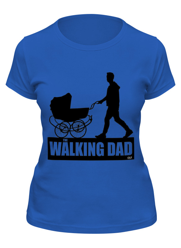 

Футболка женская Printio The walking dad синяя 2XL, Синий, The walking dad