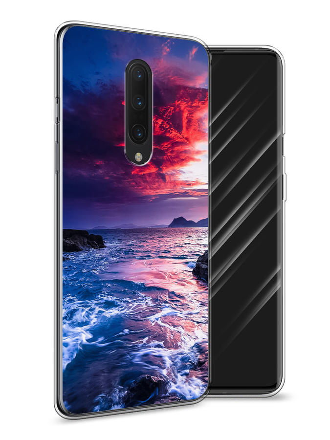 

Чехол Awog на OnePlus 8 / ВанПлас 8 "Волны 1", Розовый;синий, 151250-4