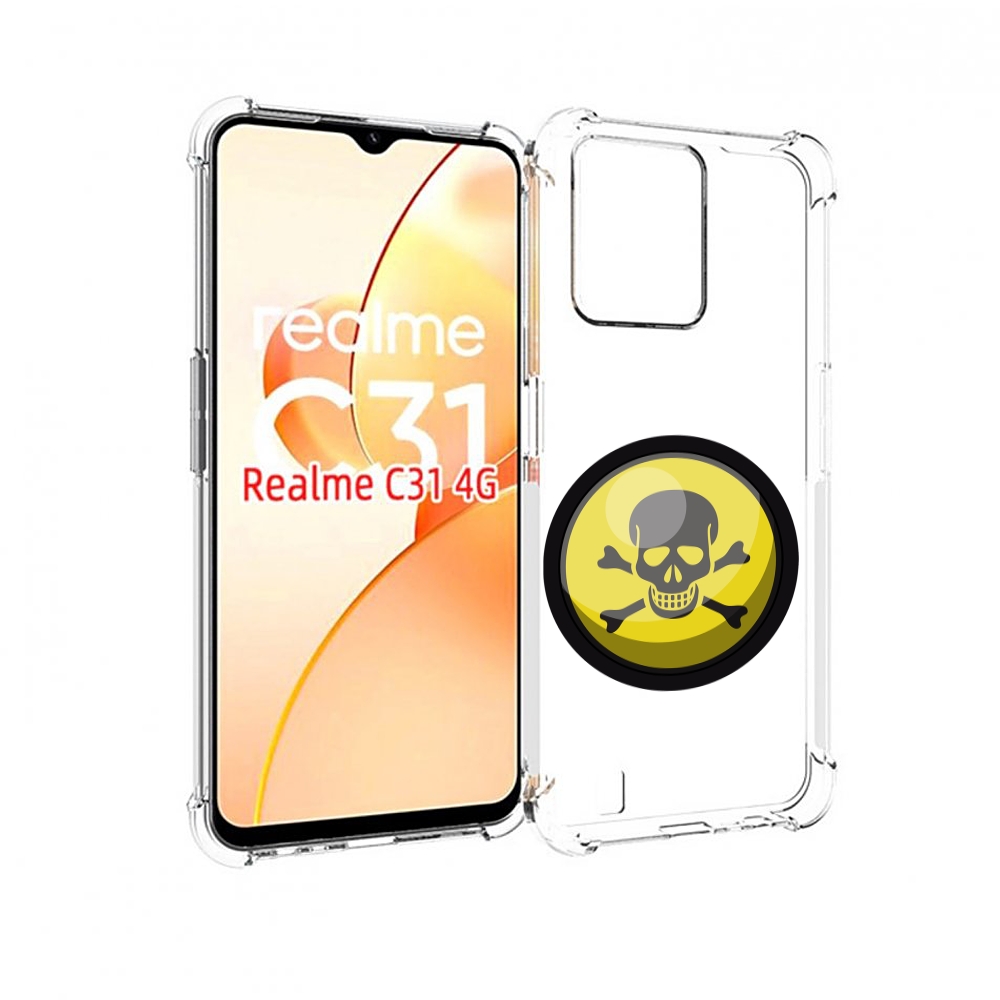 

Чехол MyPads желтый-череп для OPPO Realme C31, Прозрачный, Tocco