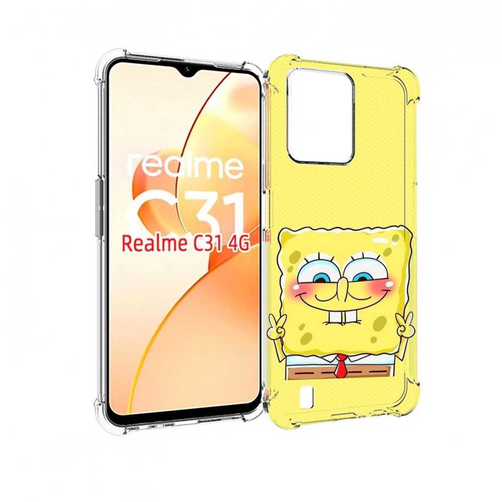 

Чехол MyPads довольный милый спанчбоб для OPPO Realme C31, Прозрачный, Tocco