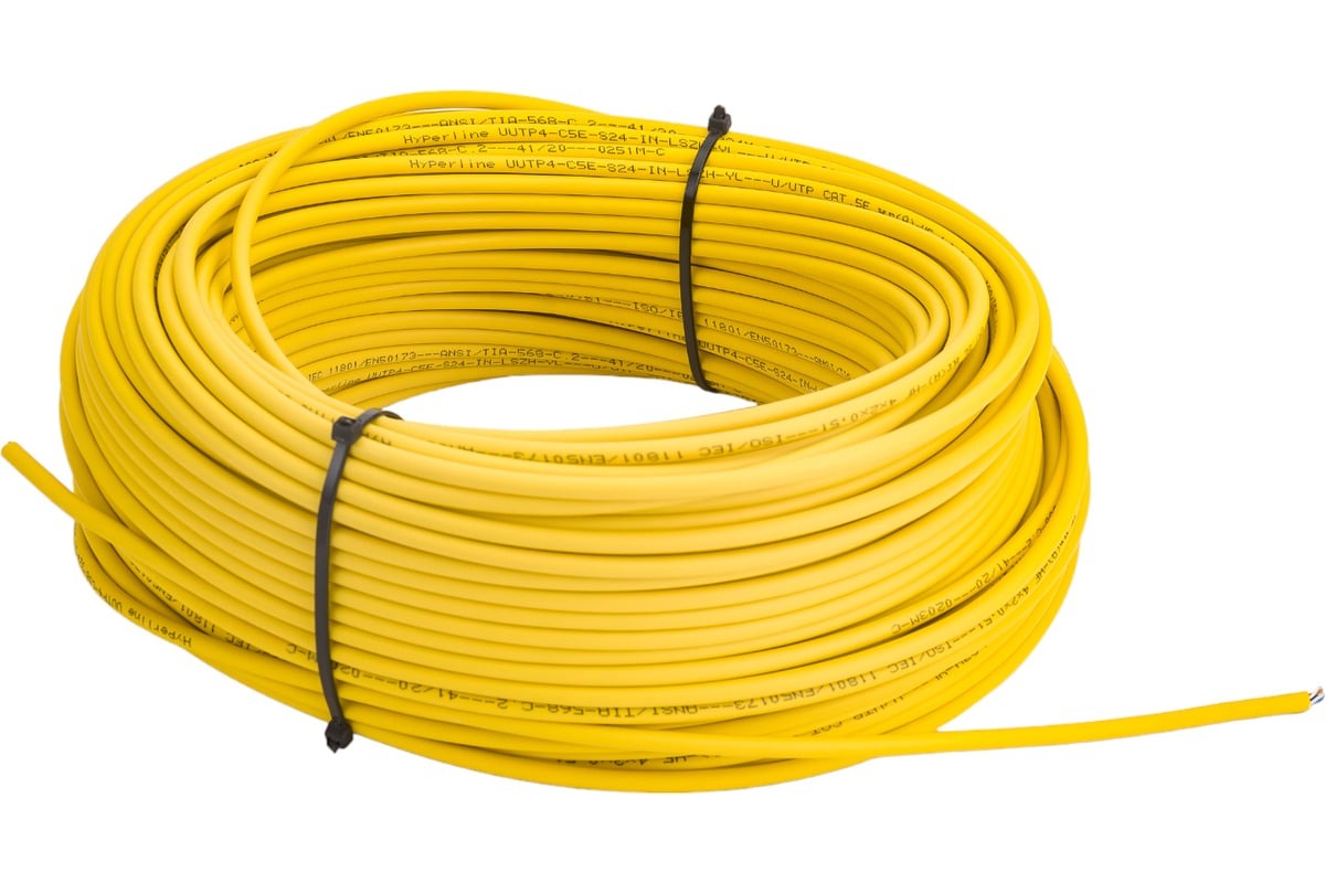 

Кабель информационный Hyperline кат.5E, 100м, желтый uutp4-c5e-s24-in-lszh-yl-100, Белый, Кабель информационный Hyperline кат.5E, 100м, желтый [uutp4-c5e-s24-in-lszh-yl-100]