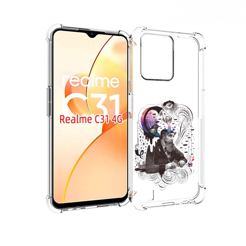 

Чехол MyPads абстракция думающий мужчина для OPPO Realme C31, Прозрачный, Tocco