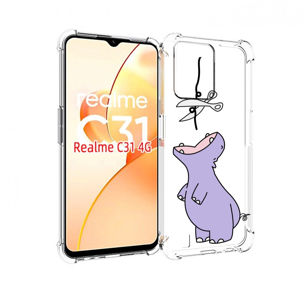 

Чехол MyPads динозаврик-фиолетовый для OPPO Realme C31, Прозрачный, Tocco