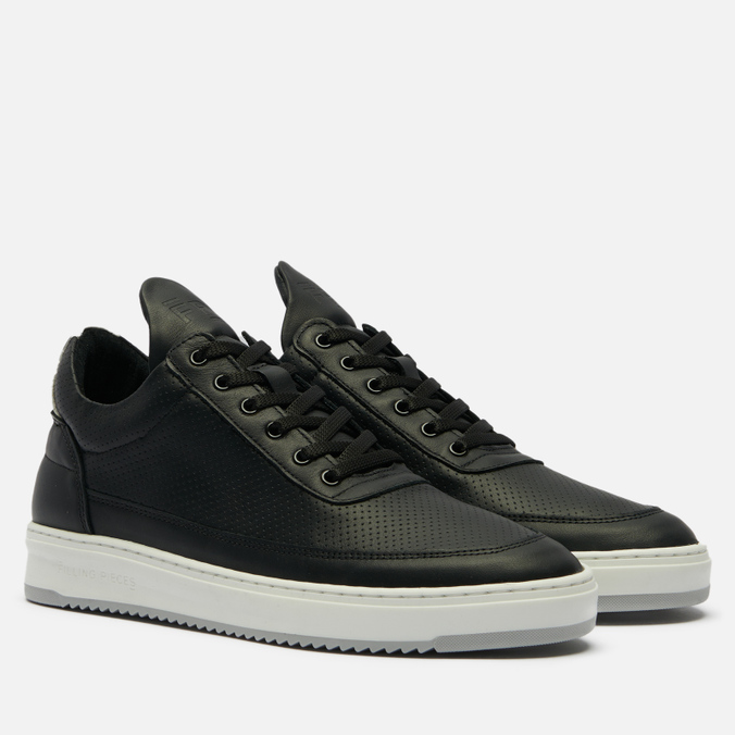 фото Кеды женские filling pieces low top bianco perforated черные 36 eu