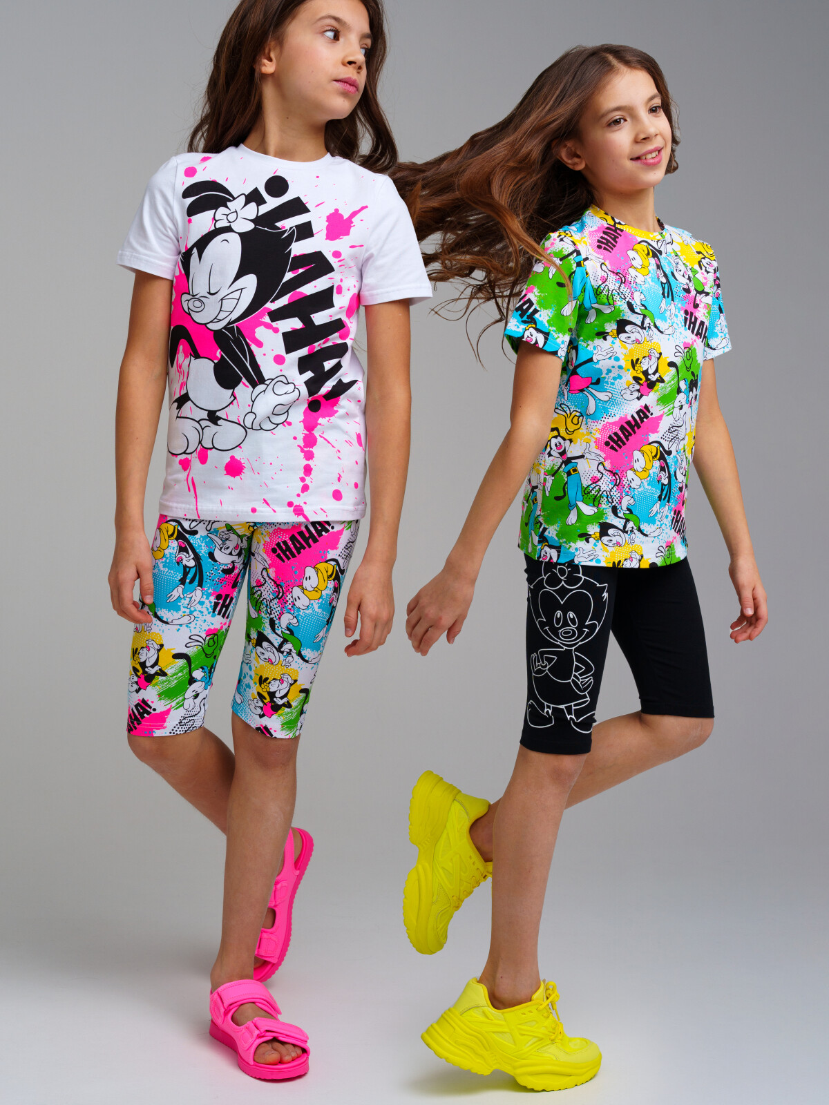 

Легинсы укороченные, 2 пары PlayToday 12441091, 134, черный, разноцветный, 12441091