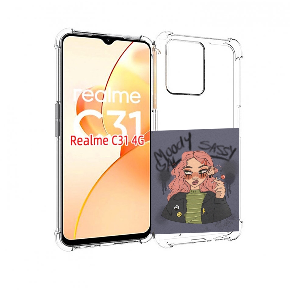

Чехол MyPads дерзкое-настроение женский для OPPO Realme C31, Прозрачный, Tocco