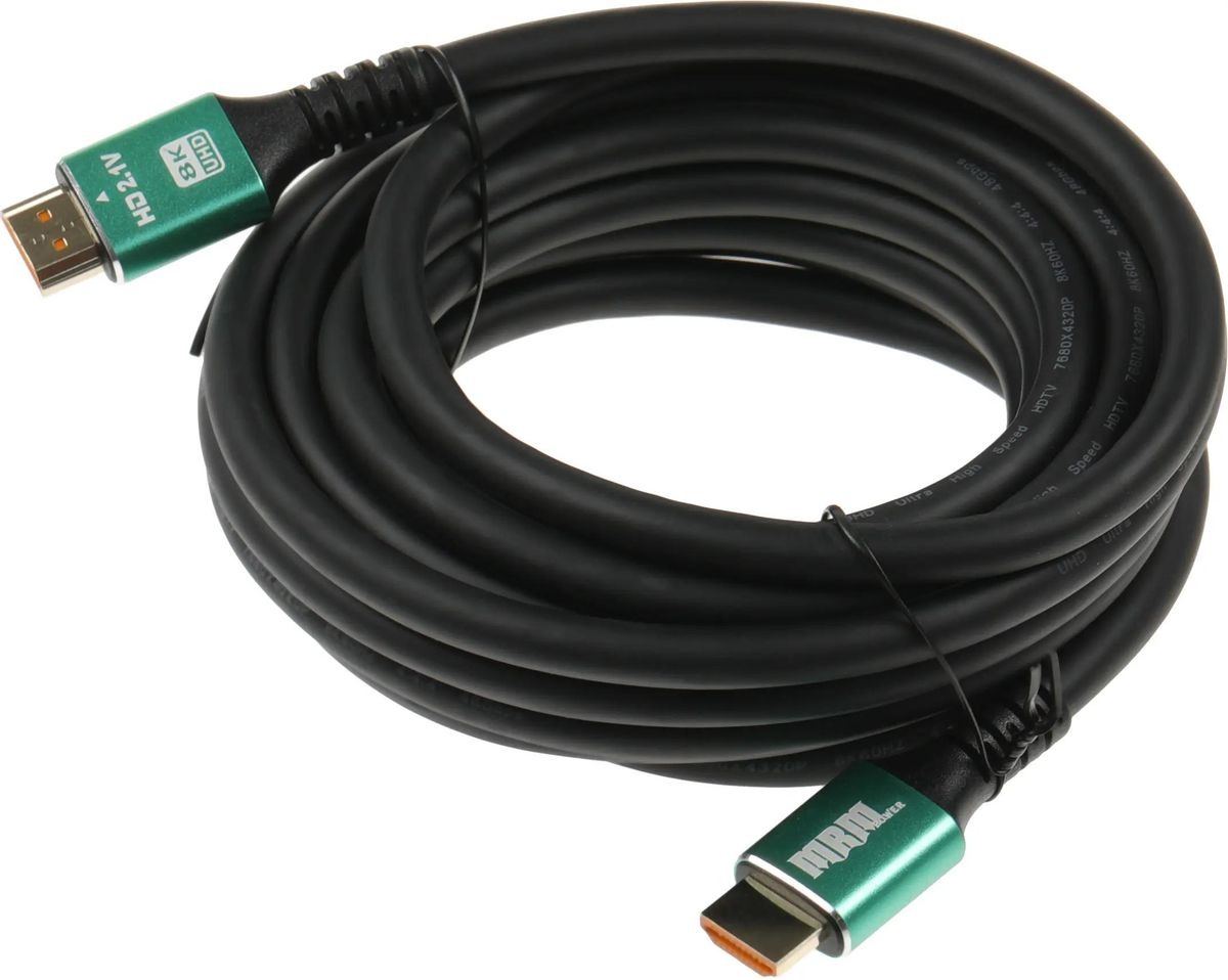 

Кабель аудио-видео PREMIER 12393, HDMI m - HDMI m , ver 2.1, 5м, GOLD, черный, Кабель аудио-видео PREMIER 12393, HDMI (m) - HDMI (m) , ver 2.1, 5м, GOLD, черный