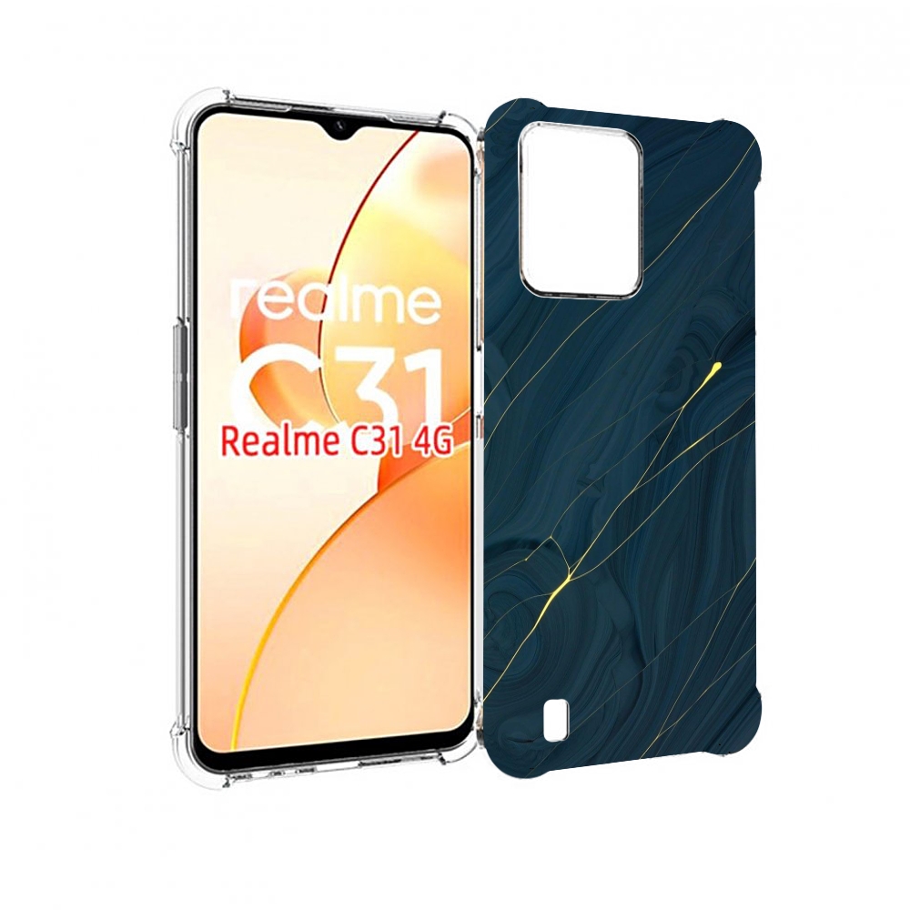

Чехол MyPads дерево с золотыми трещинами для OPPO Realme C31, Прозрачный, Tocco