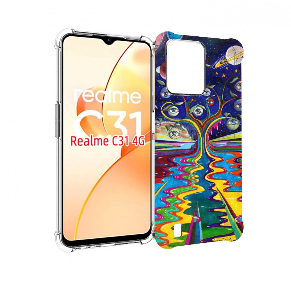 

Чехол MyPads дерево с глазами акварель для OPPO Realme C31, Прозрачный, Tocco