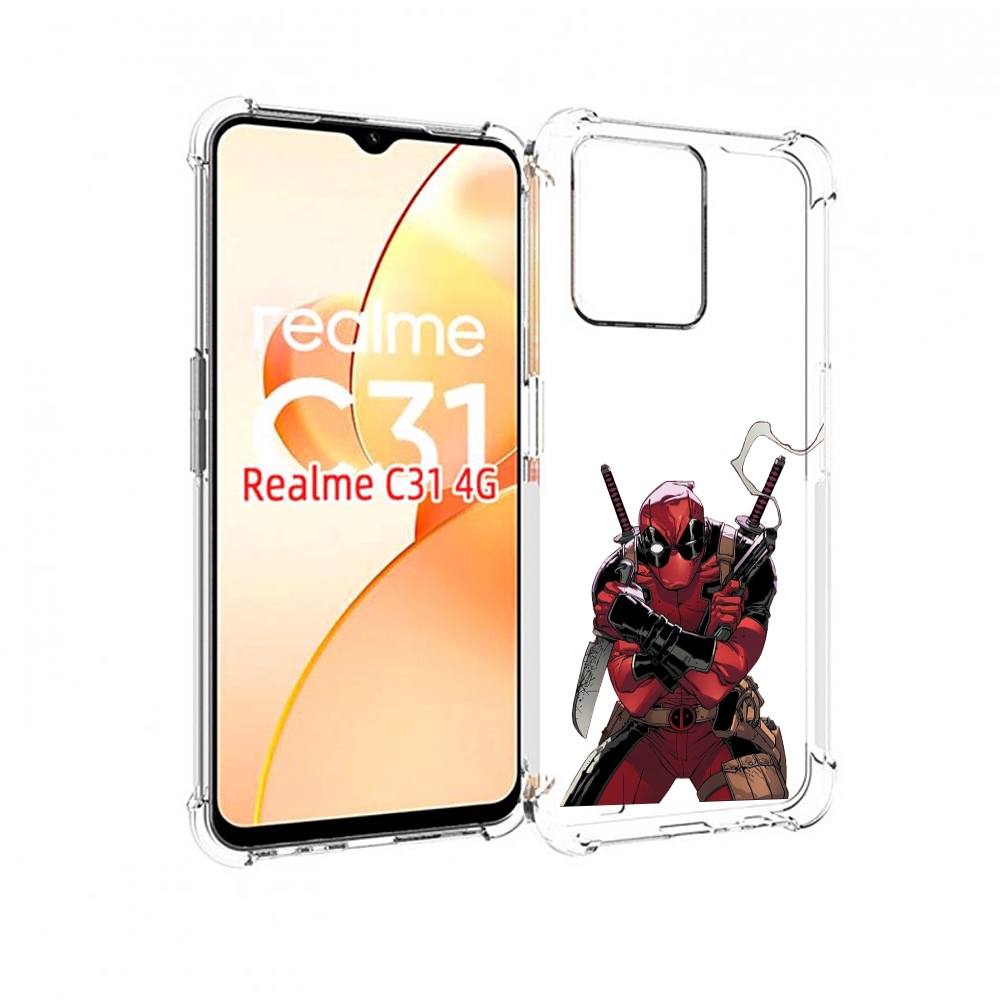 

Чехол MyPads дедпул-подмигивает для OPPO Realme C31, Прозрачный, Tocco
