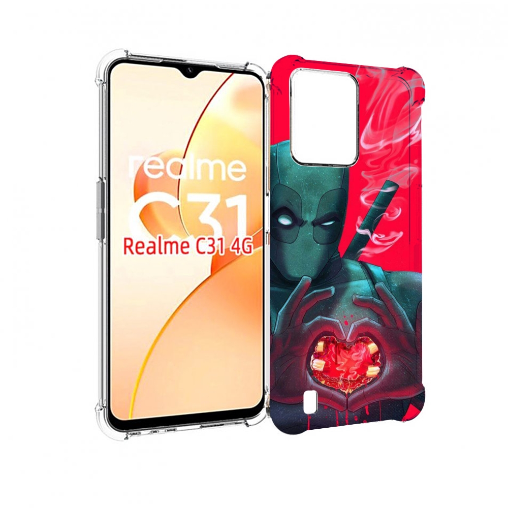 

Чехол MyPads дедпул-в-сердце для OPPO Realme C31, Прозрачный, Tocco