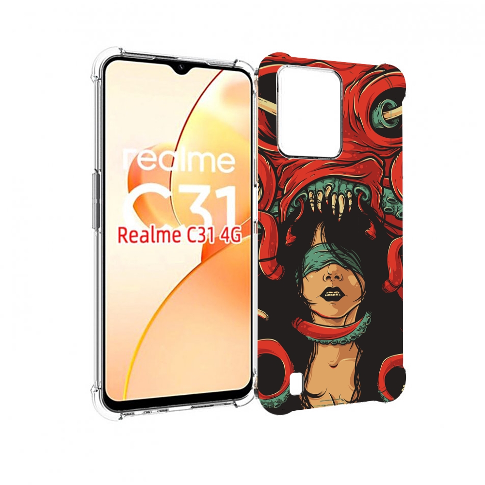 

Чехол MyPads девушку-съедает-осьминог для OPPO Realme C31, Прозрачный, Tocco