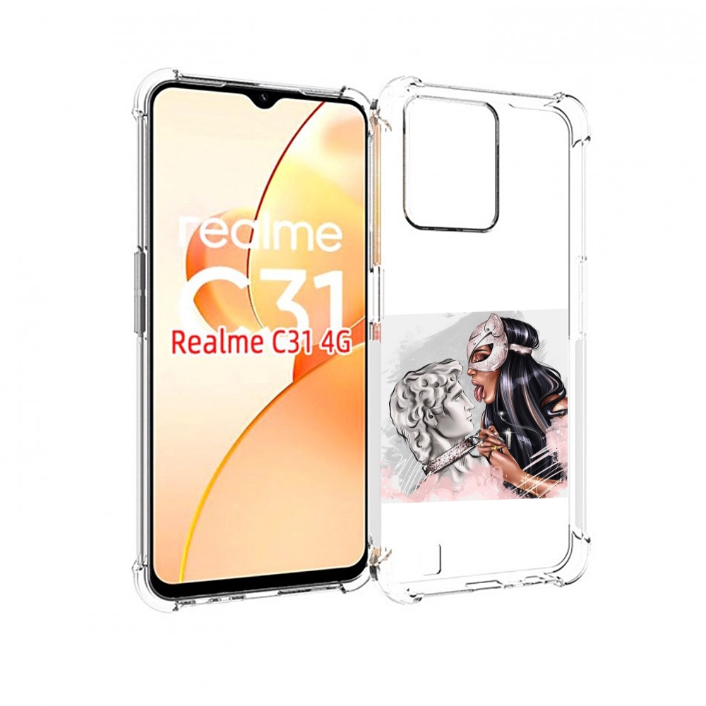 

Чехол MyPads девушка-флирт женский для OPPO Realme C31, Прозрачный, Tocco
