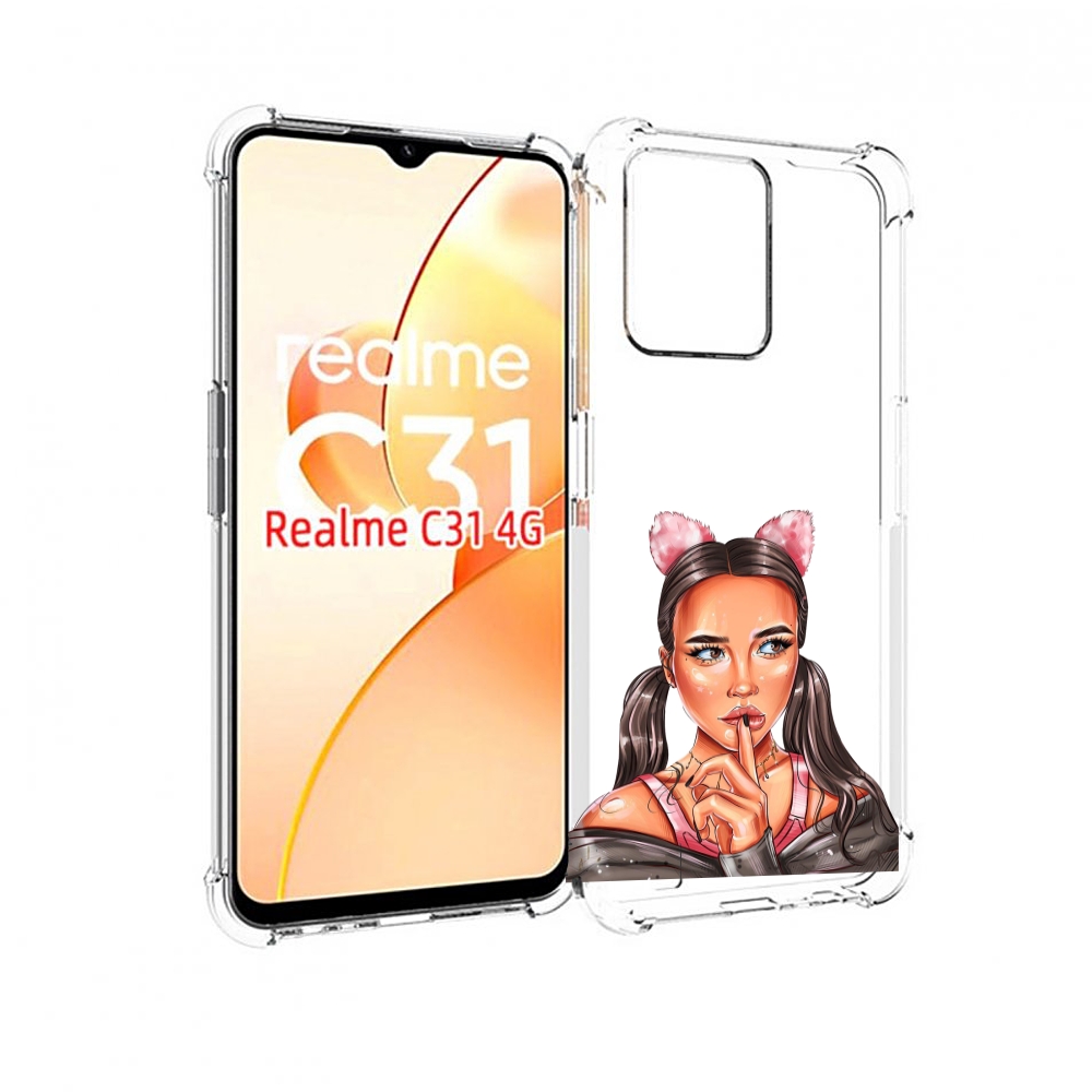 

Чехол MyPads девушка-тихо женский для OPPO Realme C31, Прозрачный, Tocco