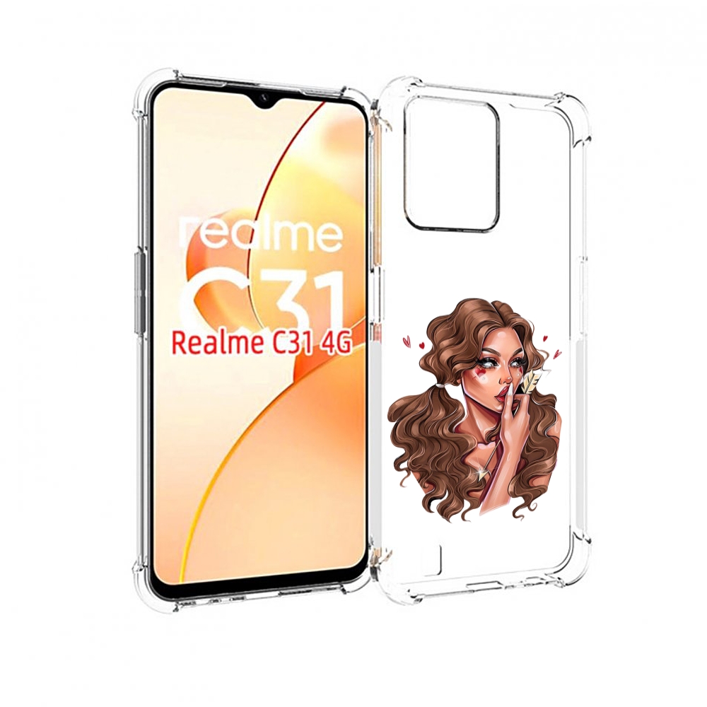 

Чехол MyPads девушка-со-стрелой женский для OPPO Realme C31, Прозрачный, Tocco