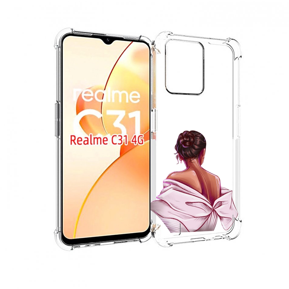 

Чехол MyPads девушка-со-спины женский для OPPO Realme C31, Прозрачный, Tocco