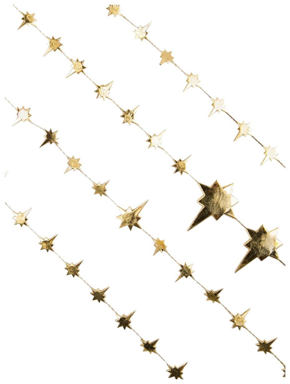 фото Бусы новогодние феникс present золотые звезды 76091 270 см