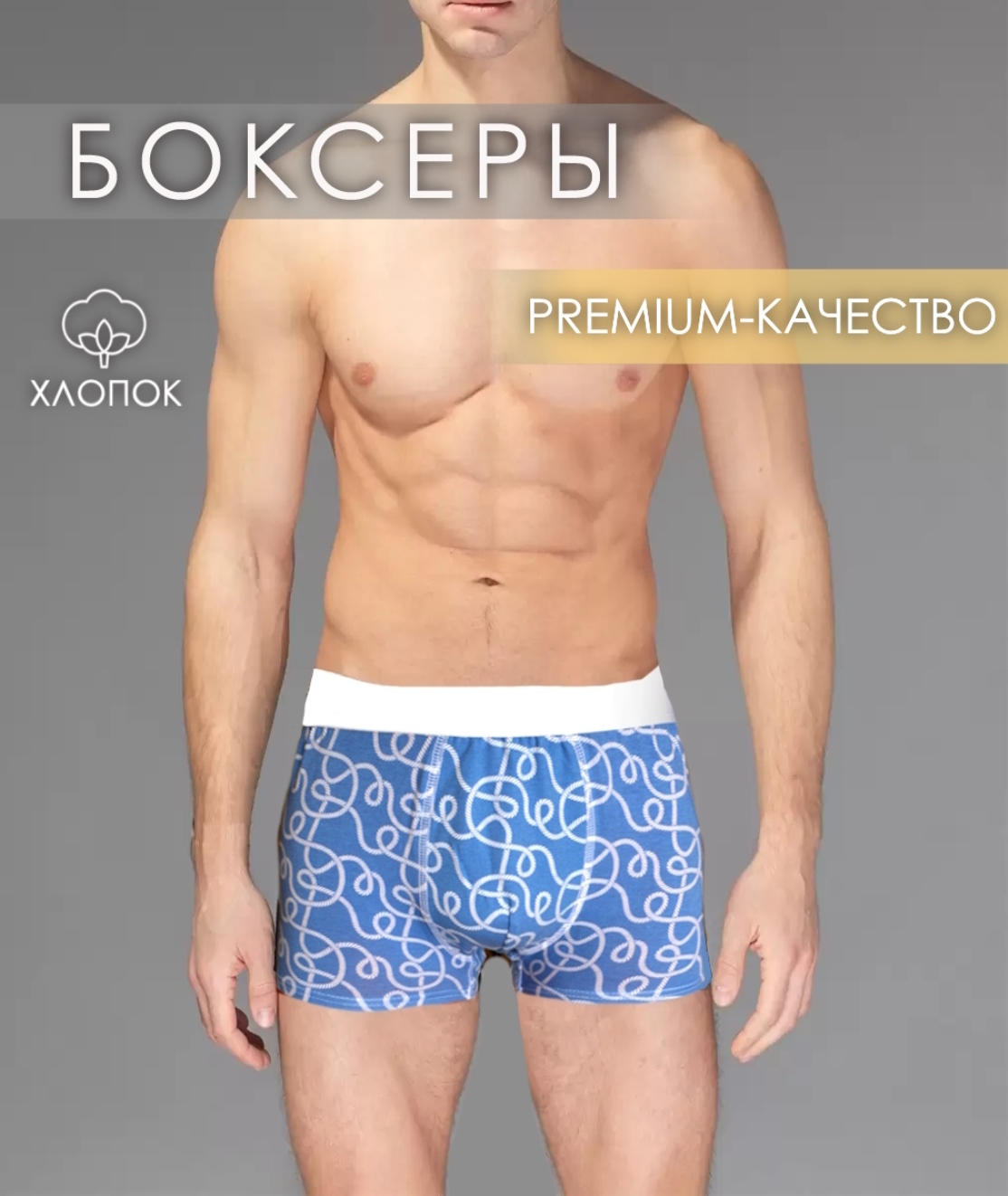 Трусы мужские Cleopatra DM-201 синие XXXL