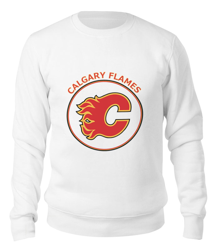 

Свитшот унисекс Printio Calgary flames белый XL, Calgary flames