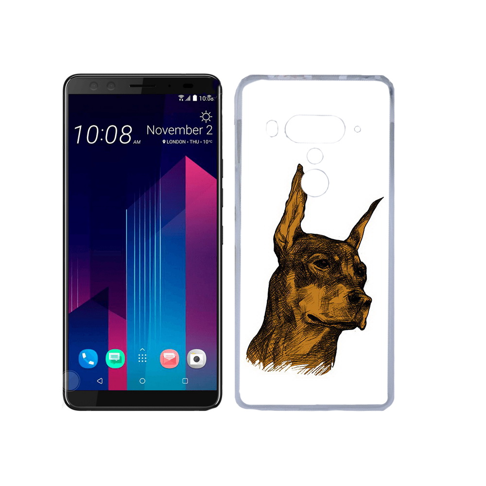 

Чехол MyPads Tocco для HTC U12+ скетч доберман, Прозрачный, Tocco