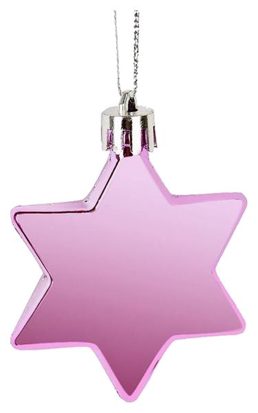 фото Елочная игрушка monte christmas розовая звезда n6380632 6 см 1 шт.