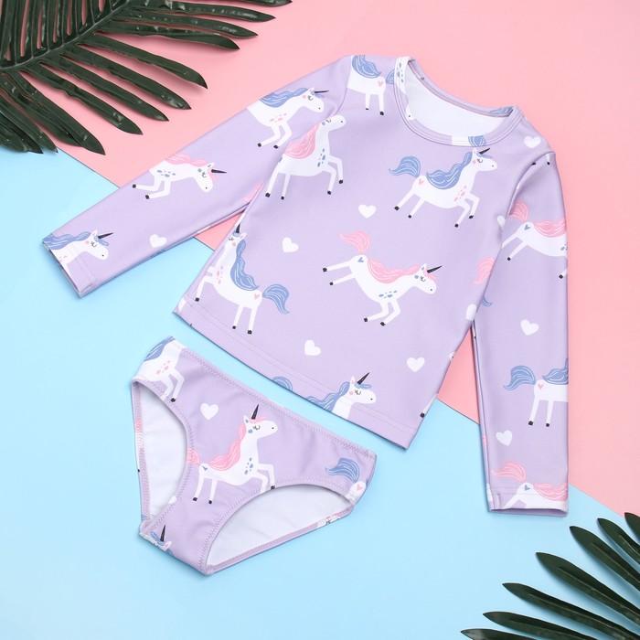 

Купальник детский KAFTAN "Единороги", рост 98-104 см, лиловый, Animals