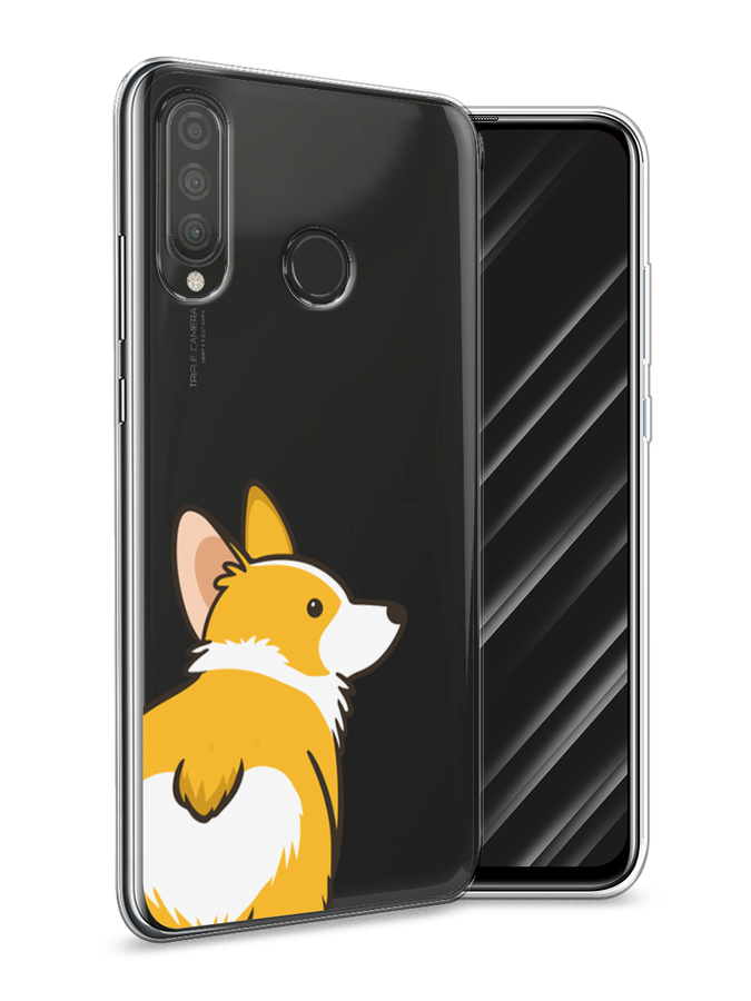 

Чехол Awog на Huawei P30 Lite "Корги следуй за мной", Желтый;бежевый;белый, 67950-2