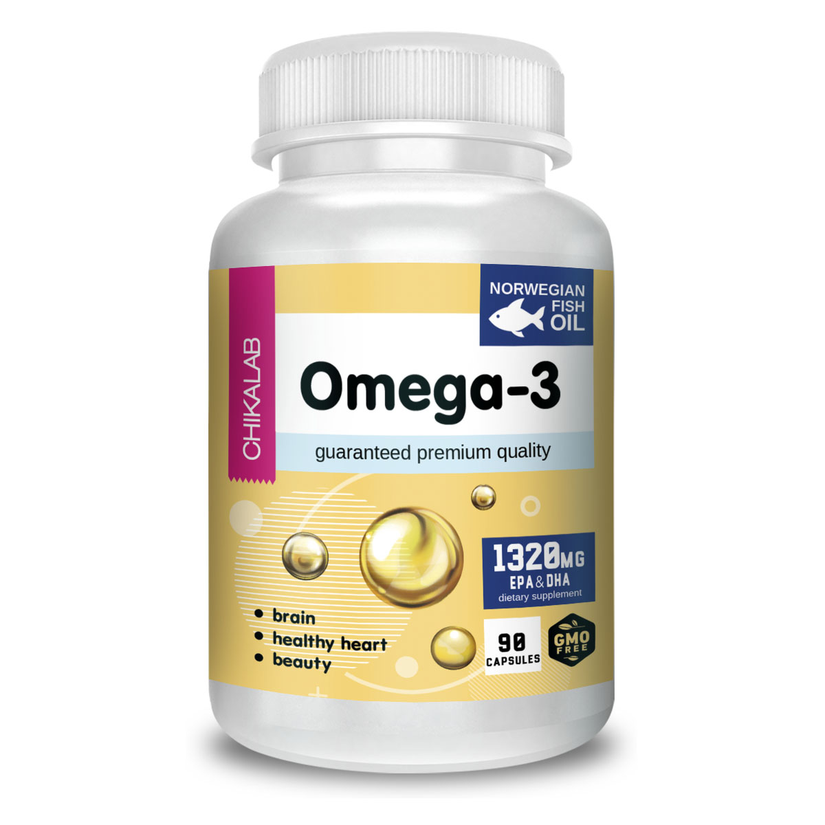 Омега-3 жирные кислоты высокой концентрации CHIKALAB капсулы 1320 мг 90 шт.
