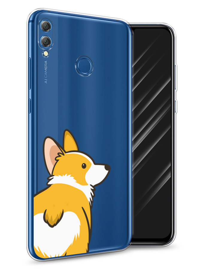 

Чехол Awog на Honor 8X "Корги следуй за мной", Желтый;бежевый;белый, 66750-2