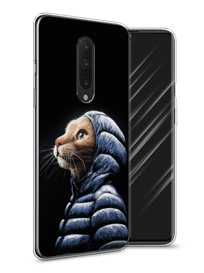 

Чехол Awog на OnePlus 8 / ВанПлас 8 "Кот в капюшоне", Черный;бежевый;синий, 151250-2