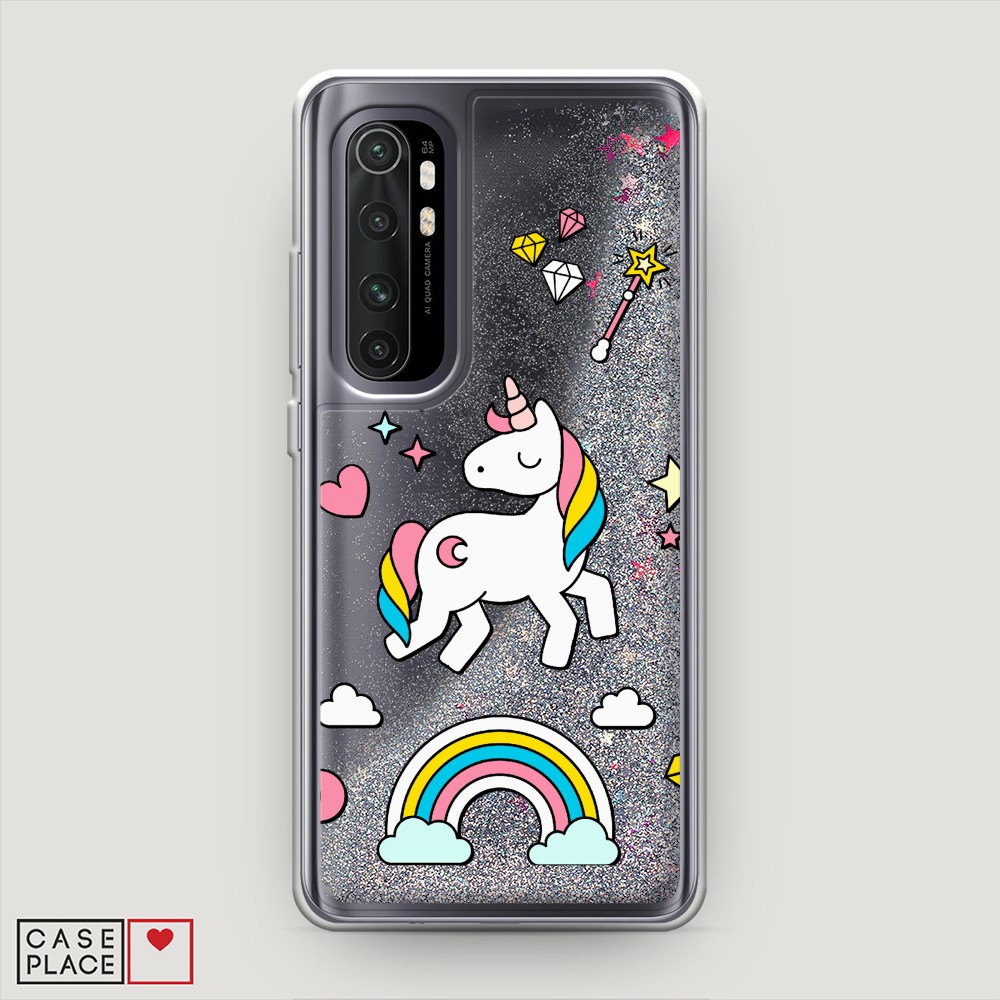

Жидкий чехол с блестками "Принцесса единорог" на Xiaomi Mi Note 10 lite, 38491-1