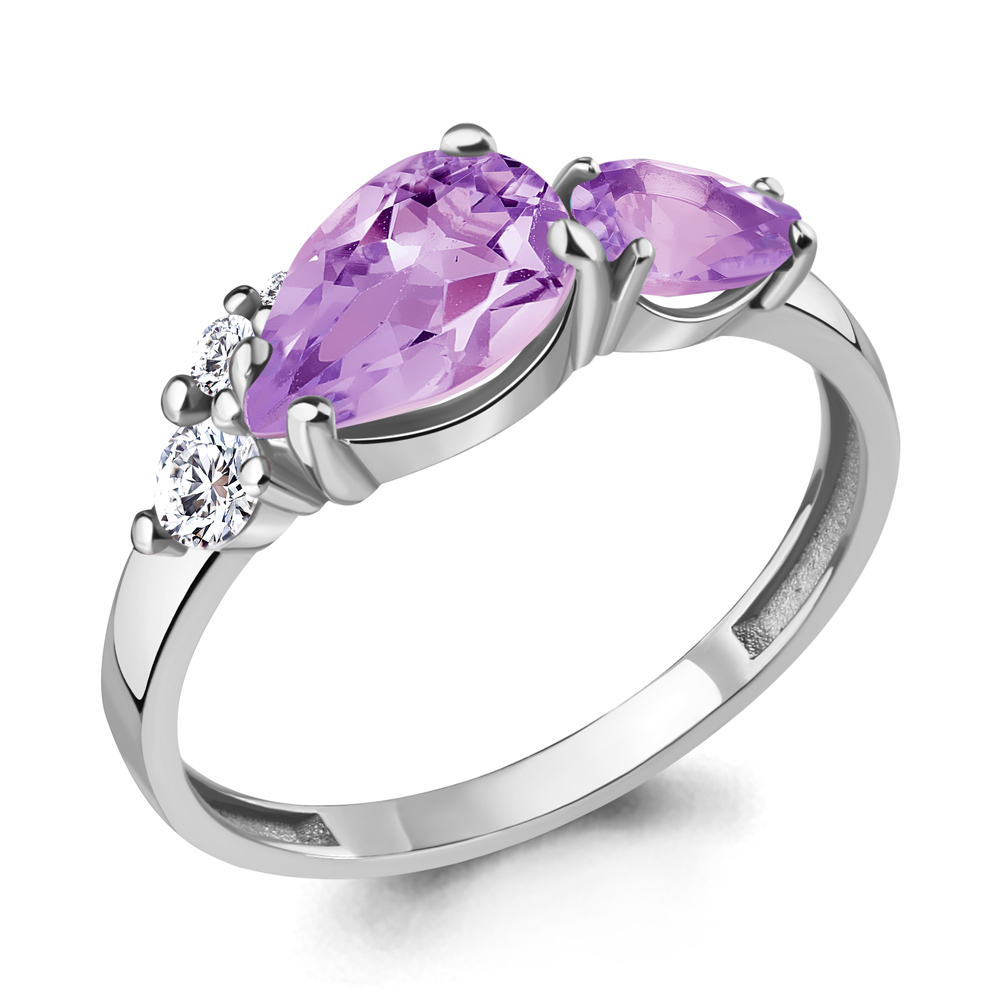 

Кольцо из серебра с аметистом р. , Aquamarine 6934504А_925_р, 6934504А_925_р