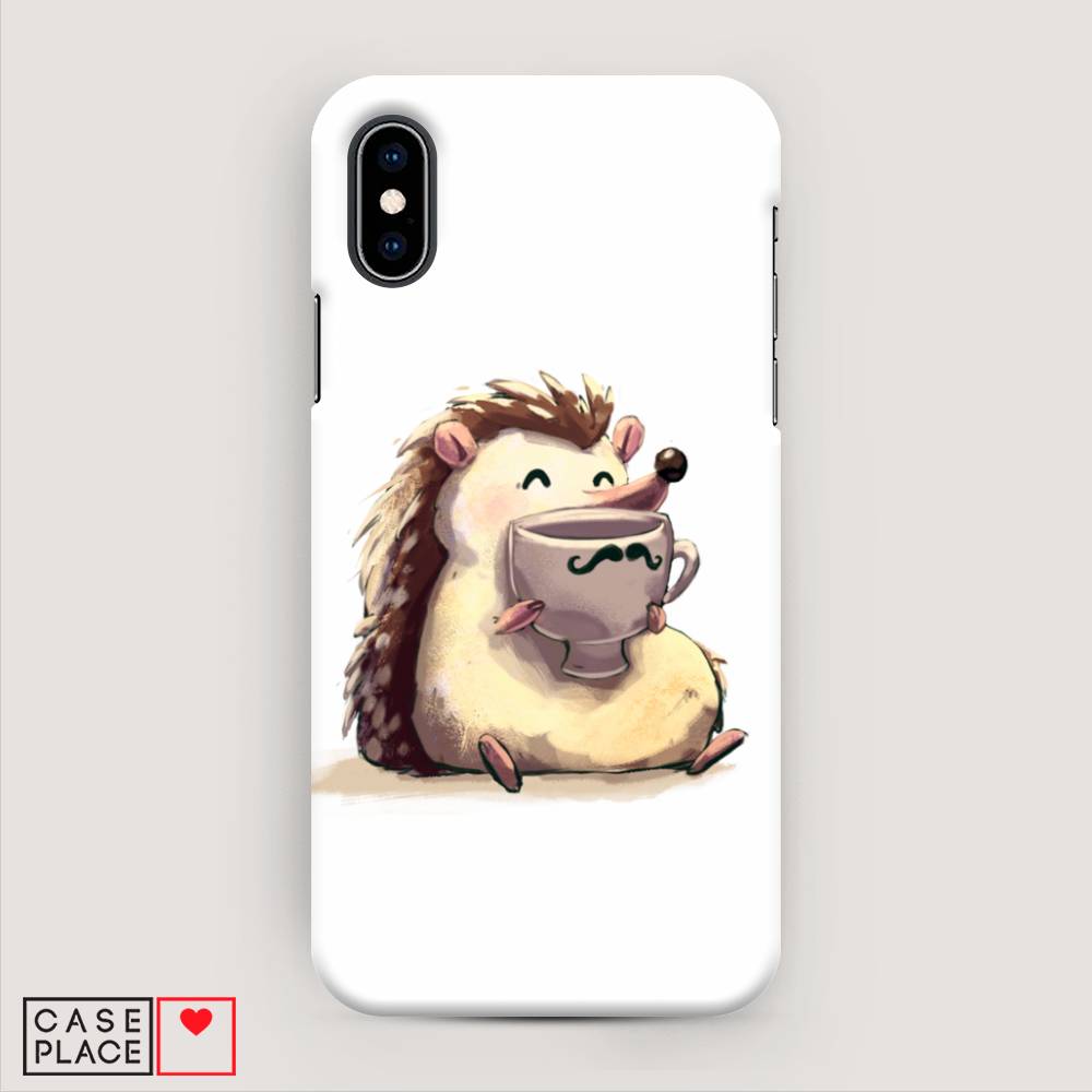 

Пластиковый чехол "Еж кофеман" на Apple iPhone XS (10S), 11820-7