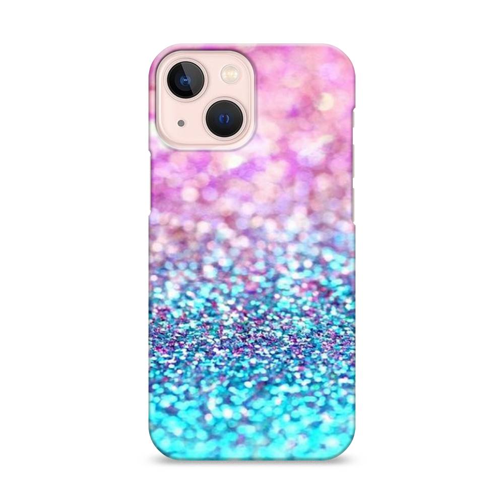 

Пластиковый чехол "Розово-голубые глиттеры рисунок" на Apple iPhone 13 mini, 14120-2
