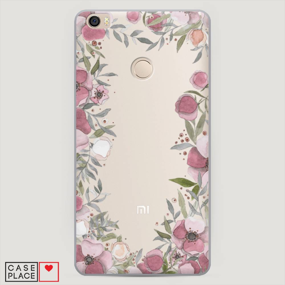 

Пластиковый чехол "Розовая цветочная рамка" на Xiaomi Mi Max