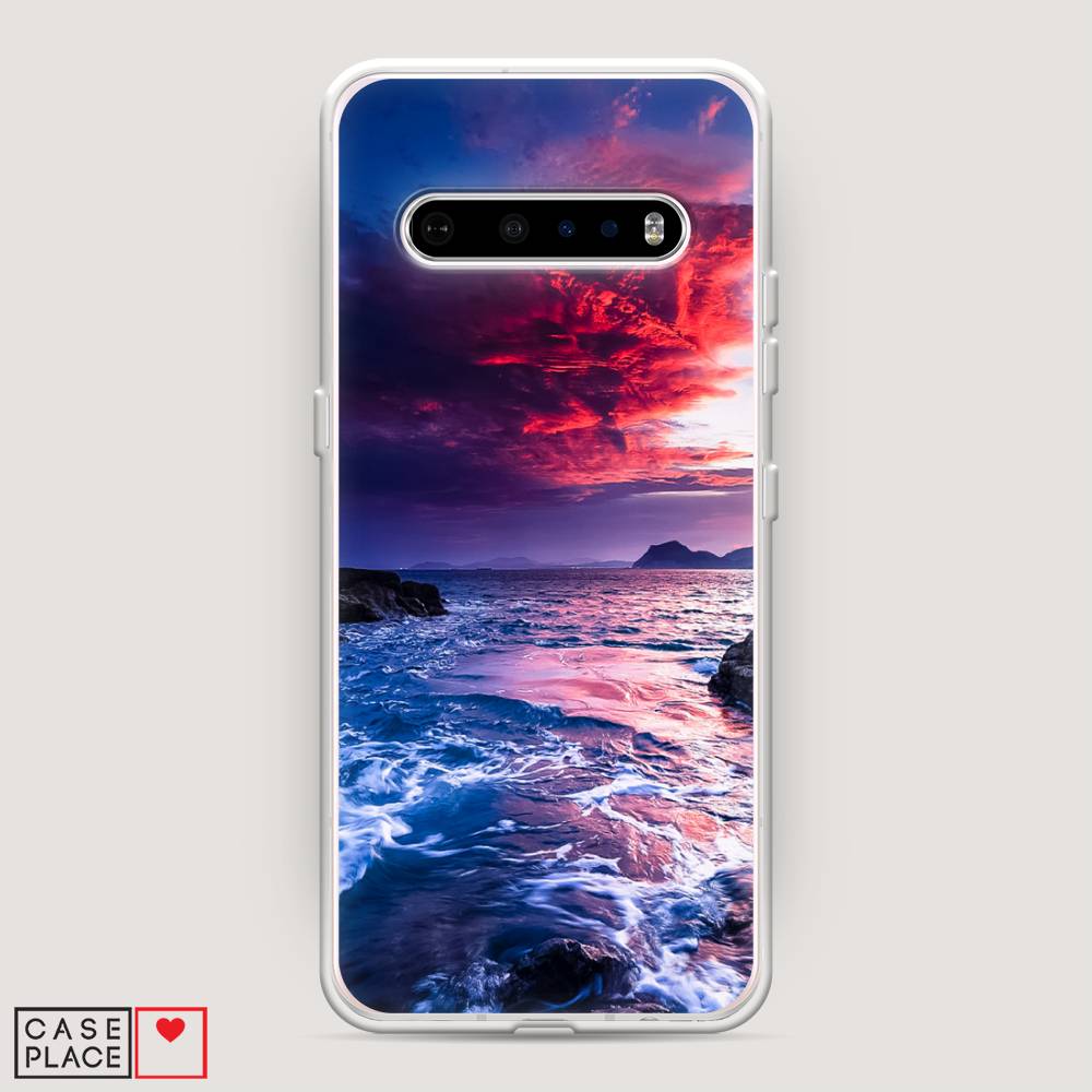 

Чехол Awog на LG V60 ThinQ 5G "Волны 1", Розовый;синий, 84250-4