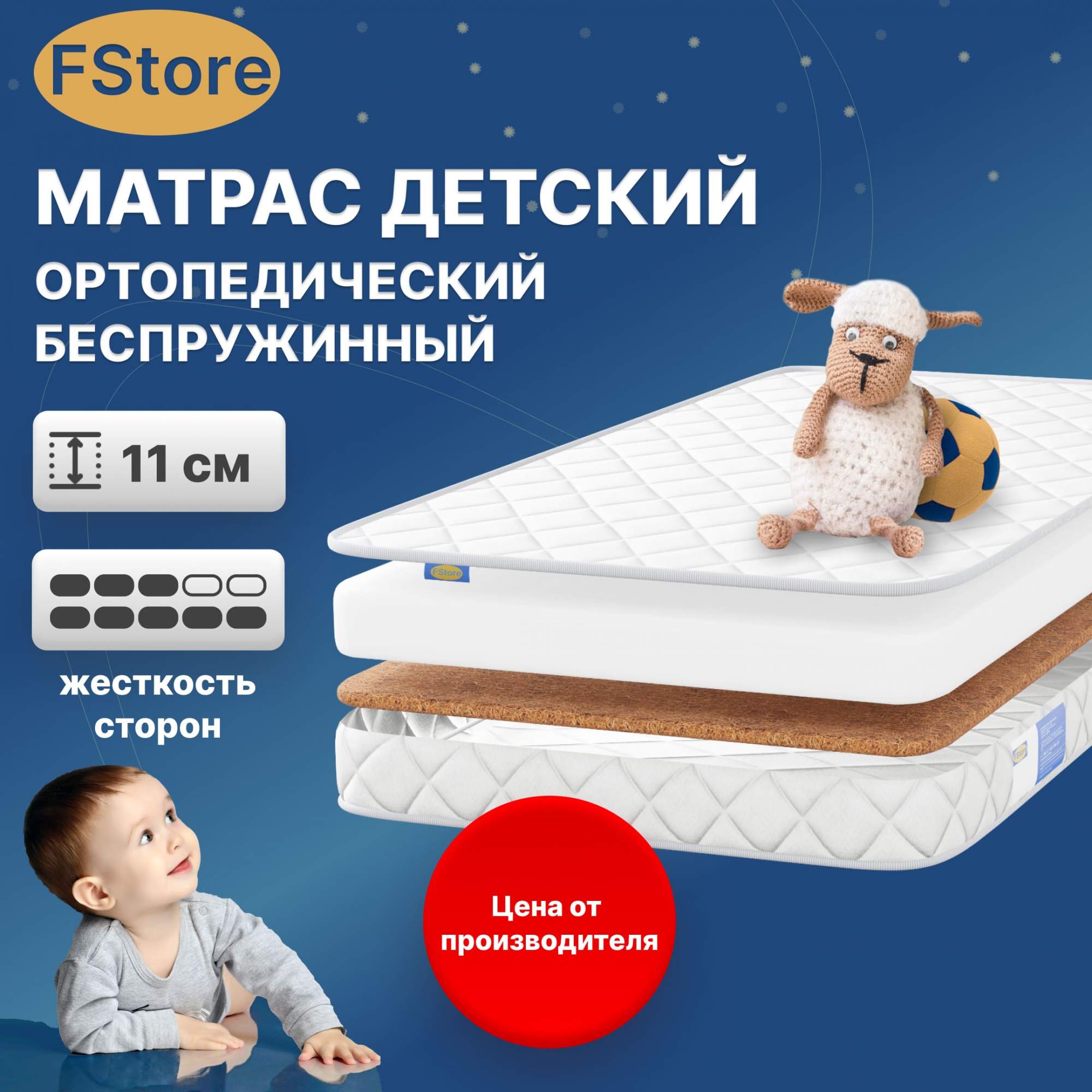 

Ортопедический матрас FStore Roll Eco Deluxe, Беспружинный, 80х180 см, Белый, Roll Eco Deluxe