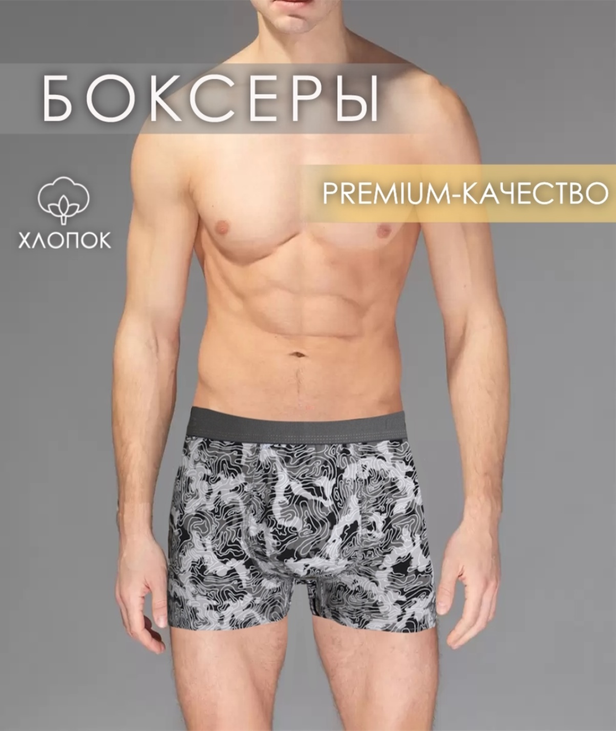 Трусы мужские Cleopatra DM-201 серые XXL