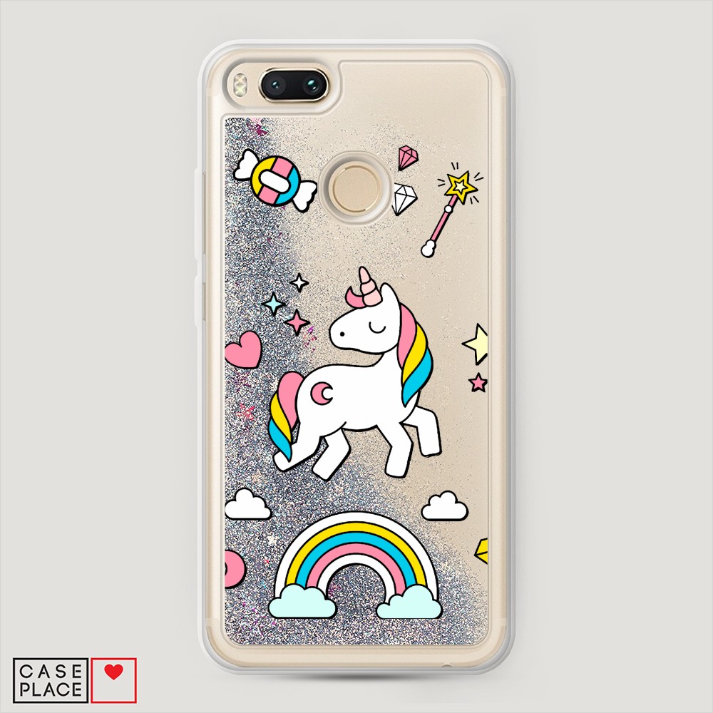 

Жидкий чехол с блестками "Принцесса единорог" на Xiaomi Mi A1