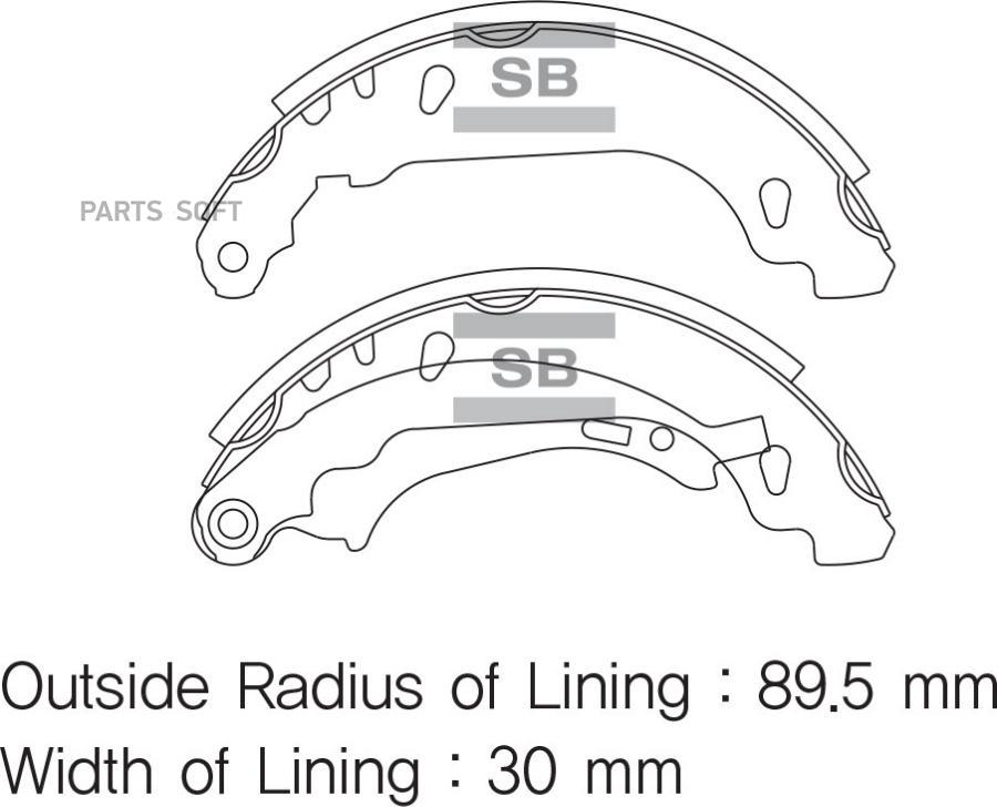 

Колодки Барабанные Peugeot 206 1.1i-1.9d 98> Sangsin brake SA157 Sa157