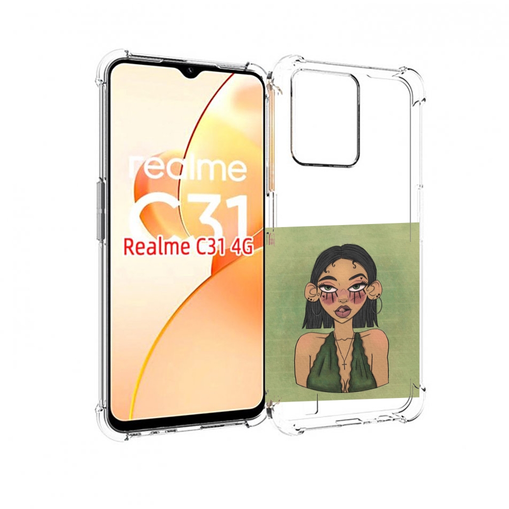 

Чехол MyPads девушка-с-каре-и-тату для OPPO Realme C31, Прозрачный, Tocco