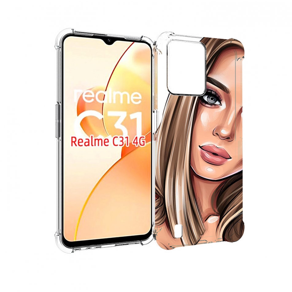

Чехол MyPads девушка-с-каре женский для OPPO Realme C31, Прозрачный, Tocco