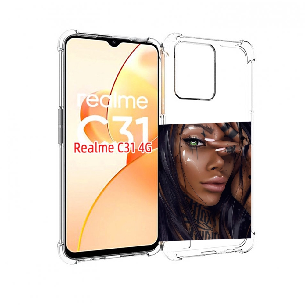 

Чехол MyPads девушка-с-зелеными-глазами-яркими для OPPO Realme C31, Прозрачный, Tocco