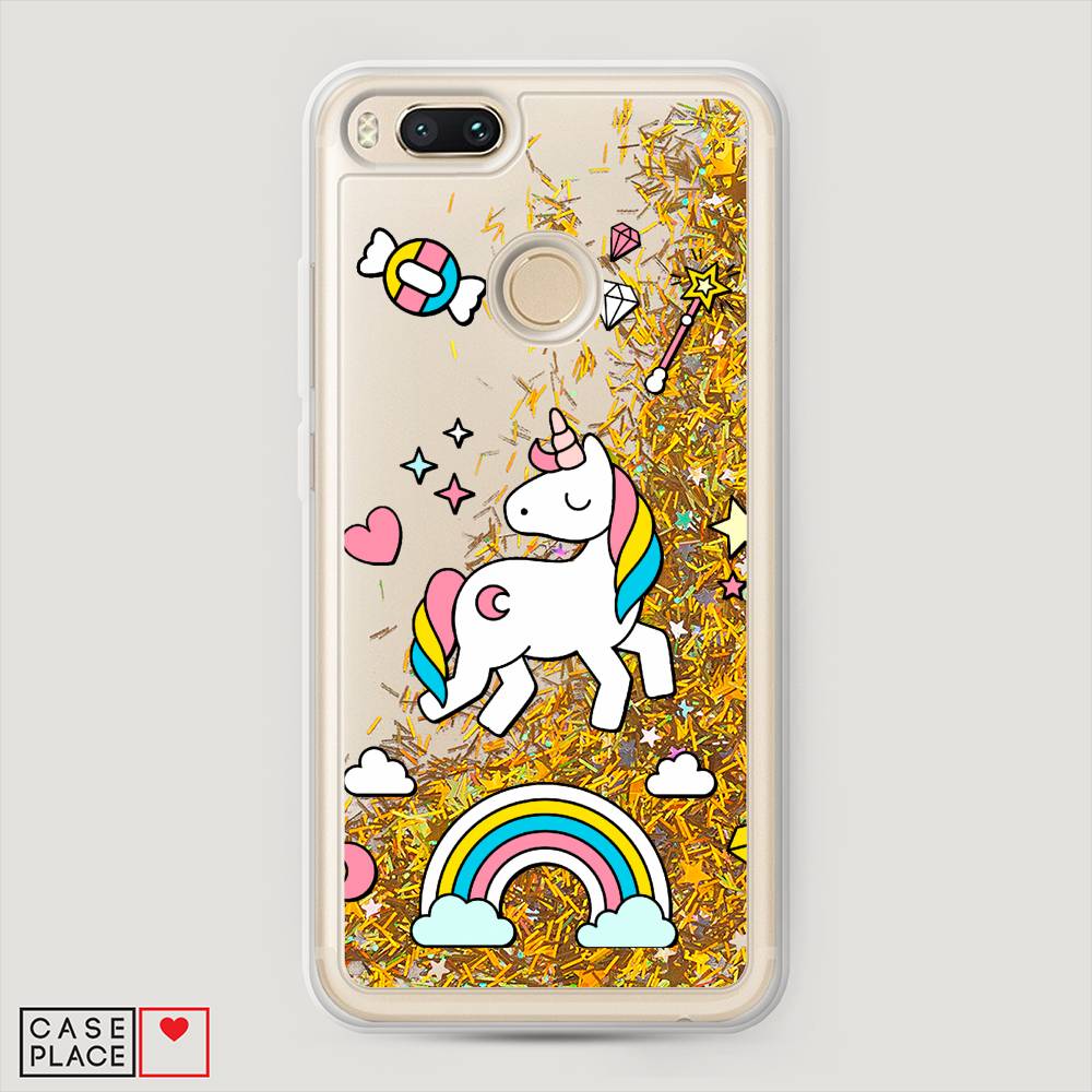

Жидкий чехол с блестками "Принцесса единорог" на Xiaomi Mi A1, 32690-1