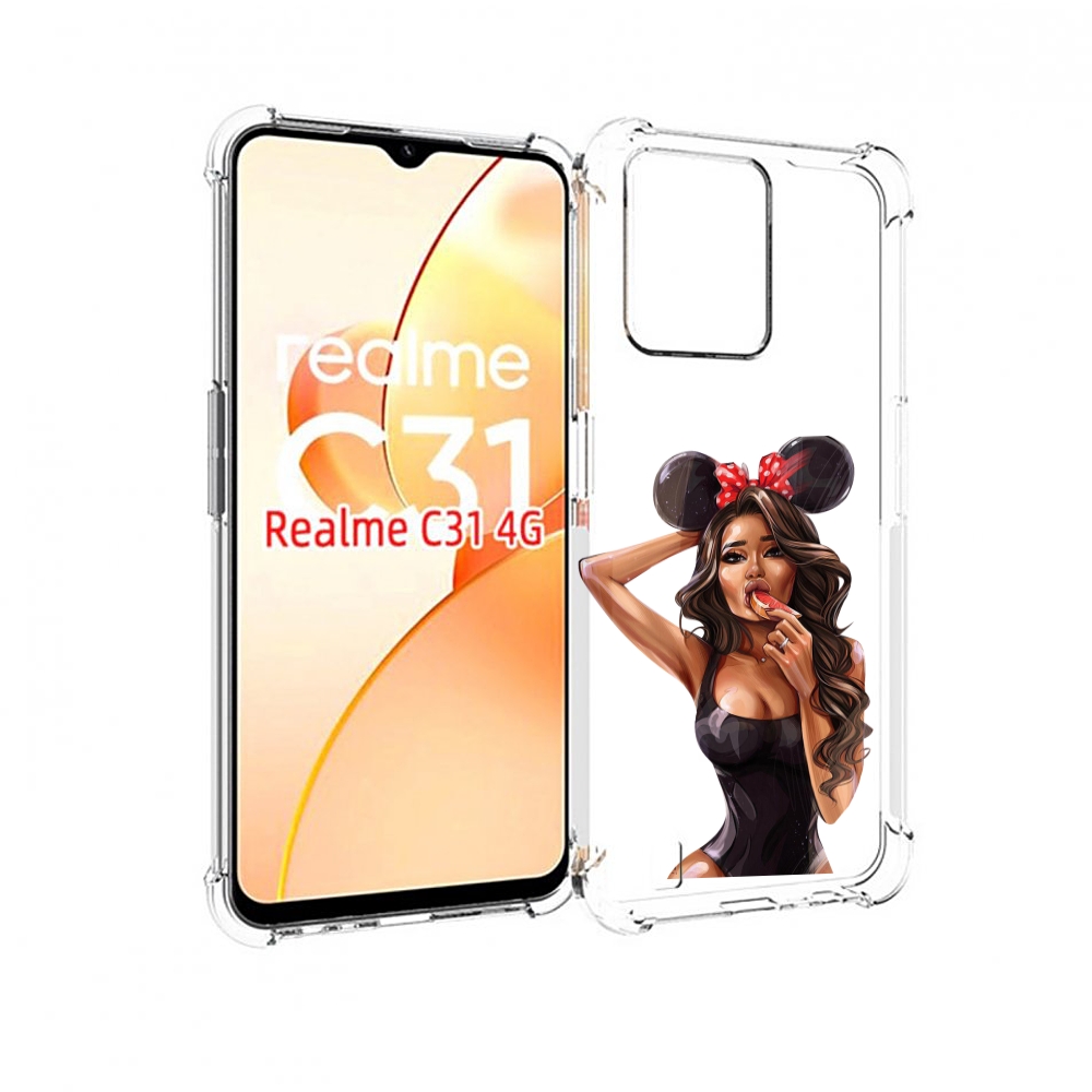 

Чехол MyPads девушка-с-грейпфрутом женский для OPPO Realme C31, Прозрачный, Tocco