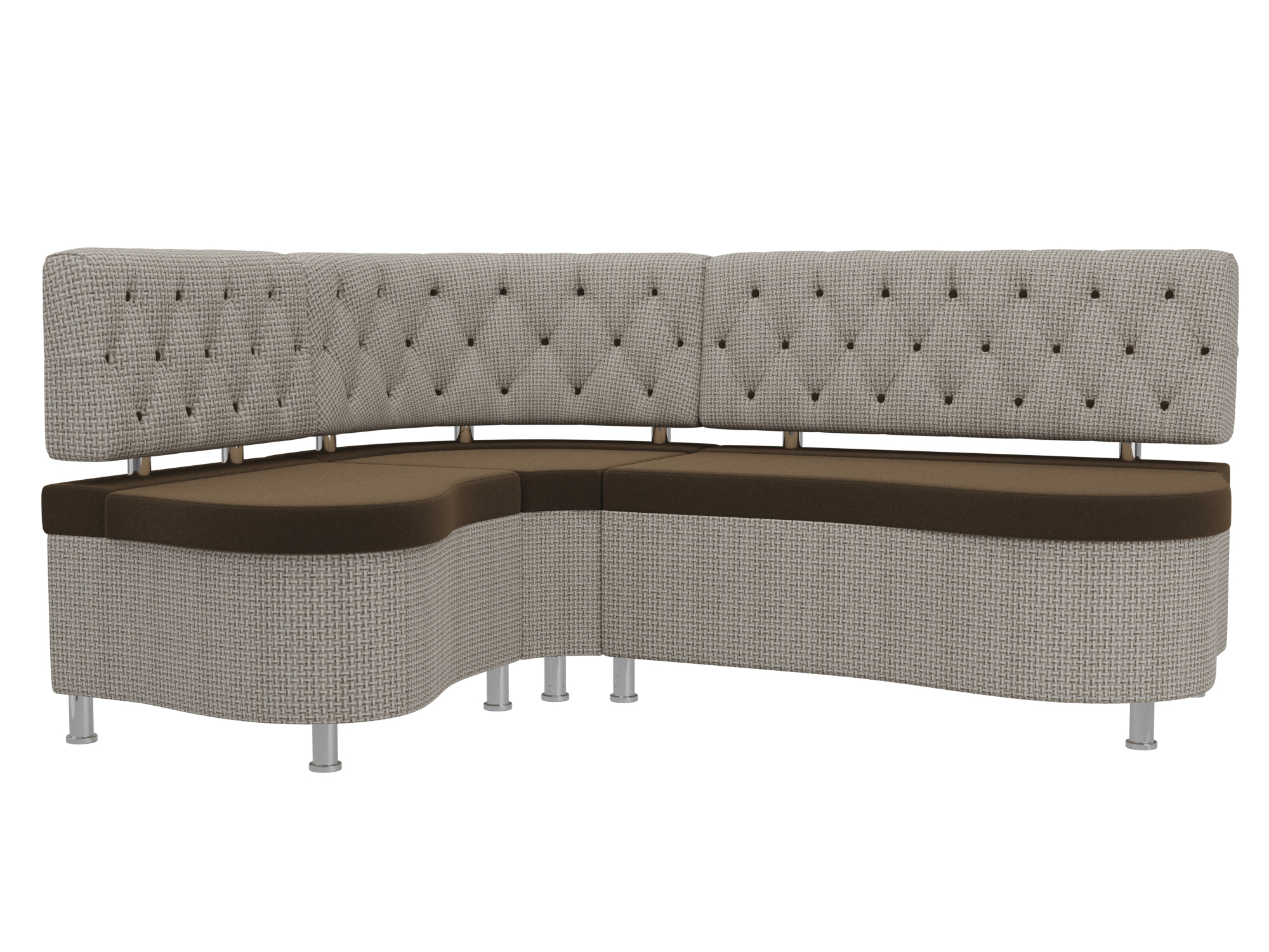 

Кухонный угловой диван Вегас левый микровельвет/рогожка коричневый/корфу 02, Кухонный угловой диван Вегас левый угол