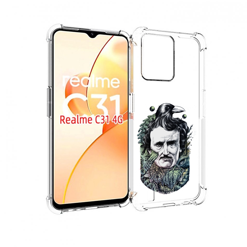 

Чехол MyPads Эдгар Аллан с вороном для OPPO Realme C31, Прозрачный, Tocco