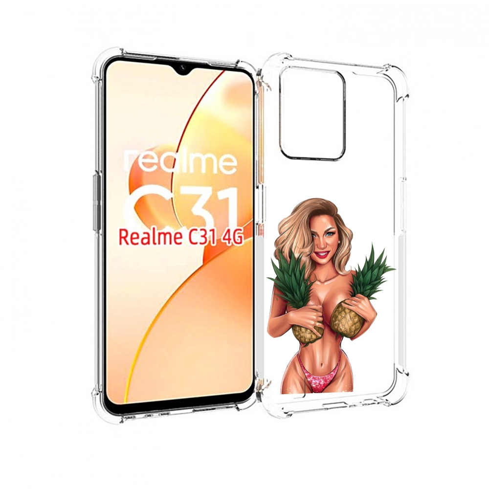 Чехол MyPads девушка-с-ананасами женский для OPPO Realme C31
